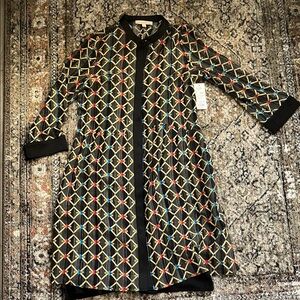 NWT Silk Geo Dress with Slip